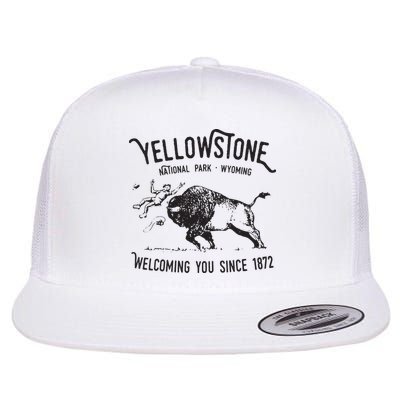 Yellowstone Bison Toss National Park Wyoming Flatbill Hat