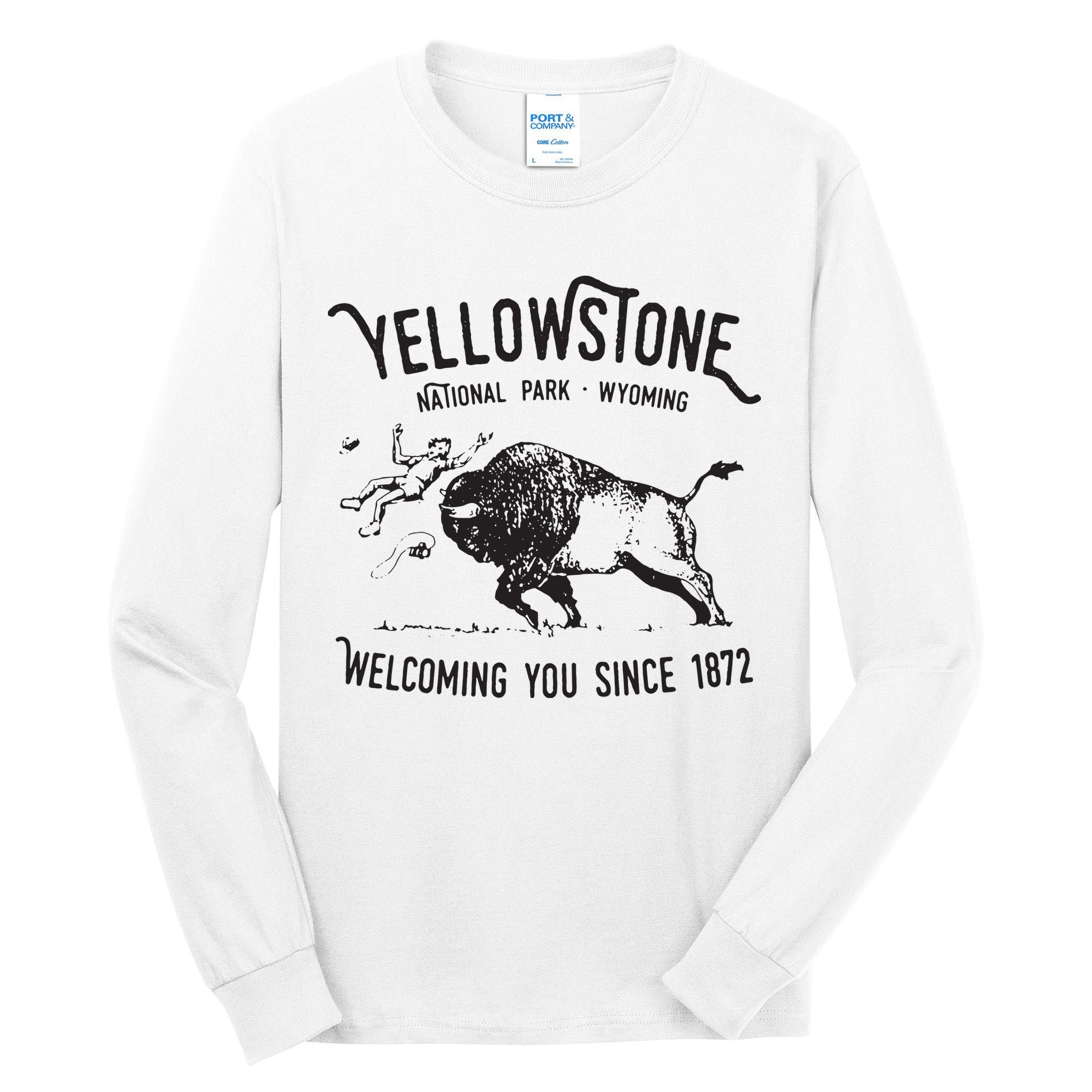 Yellowstone Bison Toss National Park Wyoming Tall Long Sleeve T-Shirt
