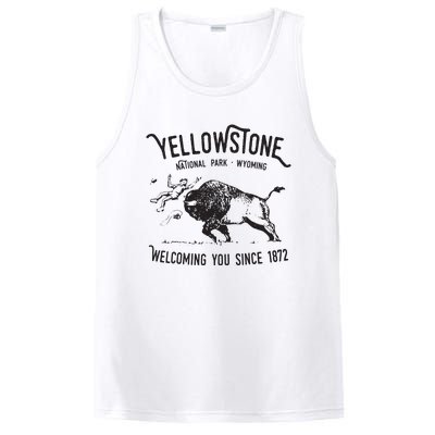 Yellowstone Bison Toss National Park Wyoming PosiCharge Competitor Tank