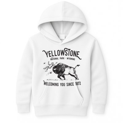 Yellowstone Bison Toss National Park Wyoming Kids Hoodie