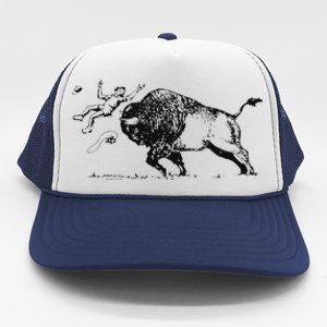 Yellowstone Bison Toss Warning Flyer Trucker Hat