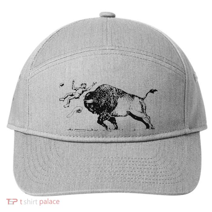 Yellowstone Bison Toss Warning Flyer 7-Panel Snapback Hat