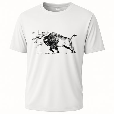 Yellowstone Bison Toss Warning Flyer Performance Shirt