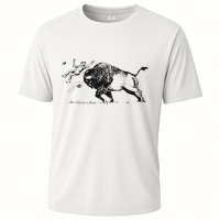 Yellowstone Bison Toss Warning Flyer Cooling Performance Crew T-Shirt