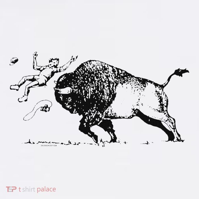 Yellowstone Bison Toss Warning Flyer Button
