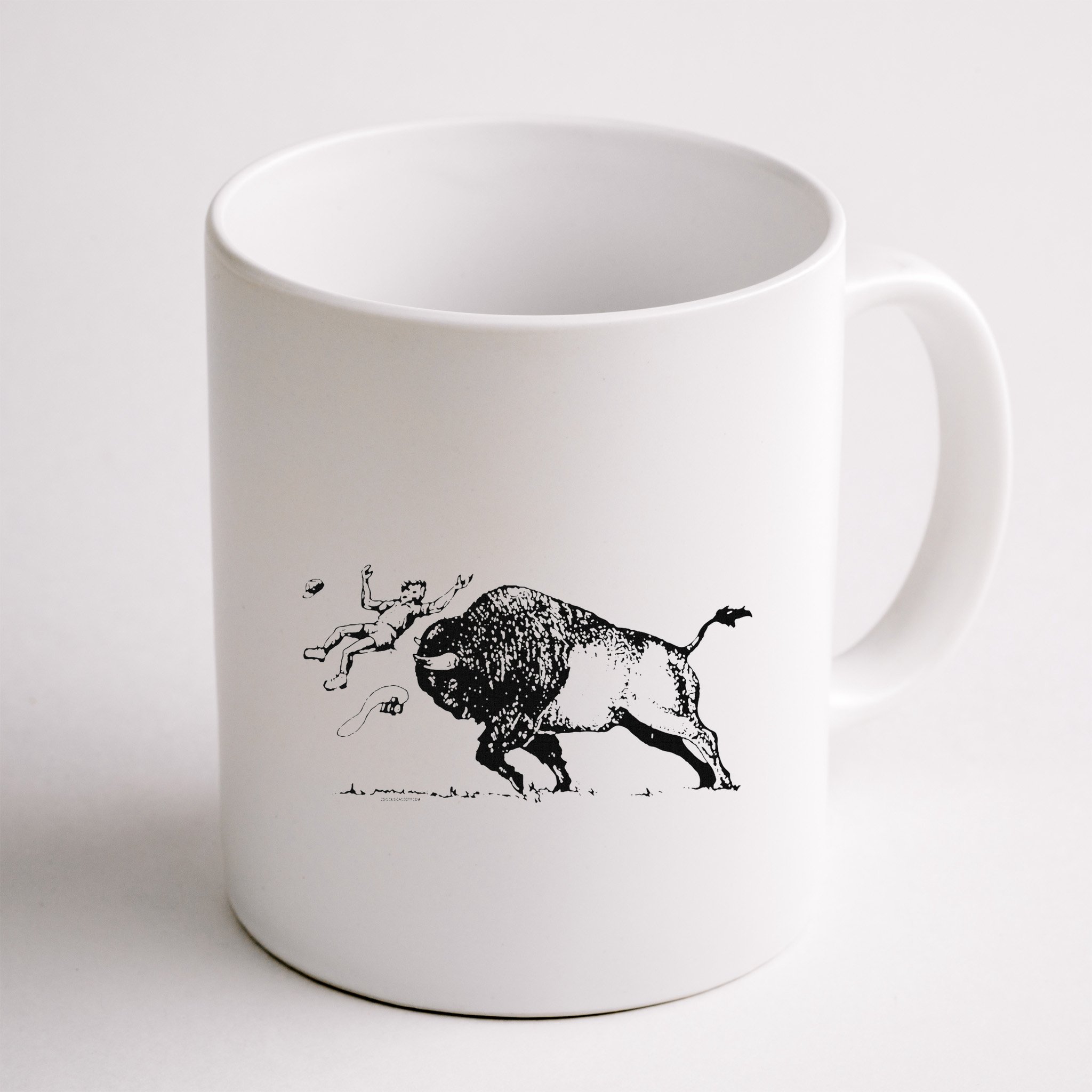 Yellowstone Bison Toss Warning Flyer Mug