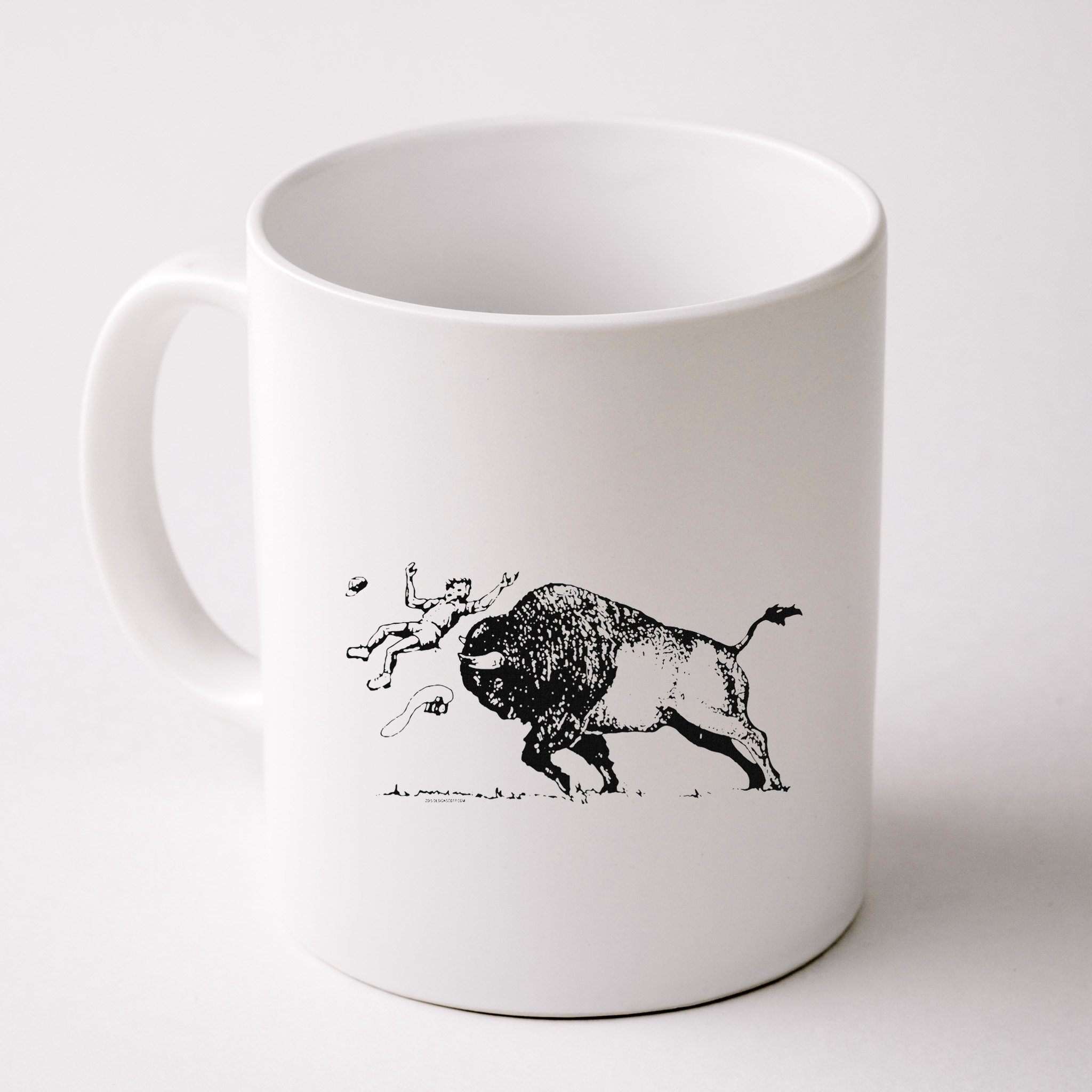 Yellowstone Bison Toss Warning Flyer Mug