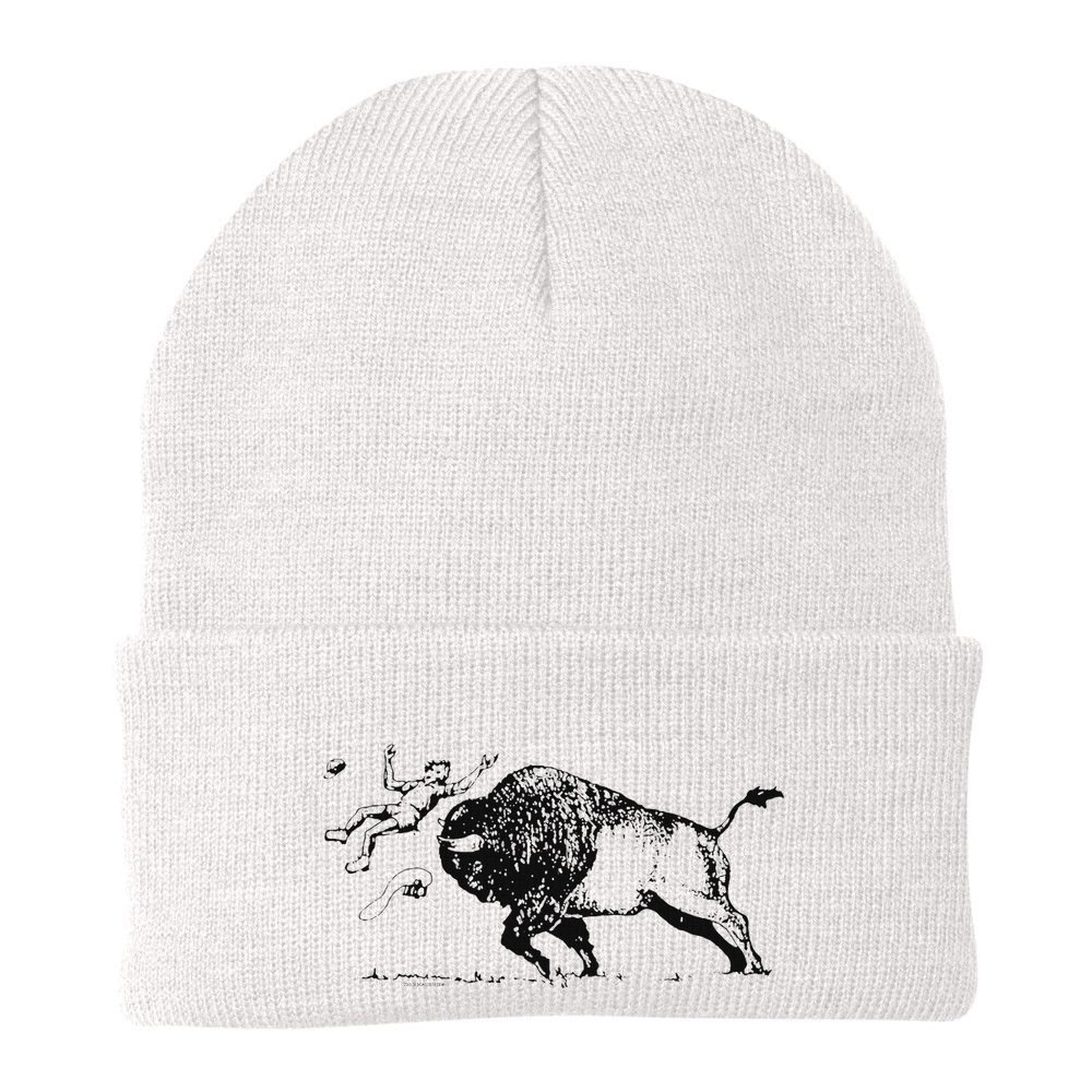 Yellowstone Bison Toss Warning Flyer Beanie