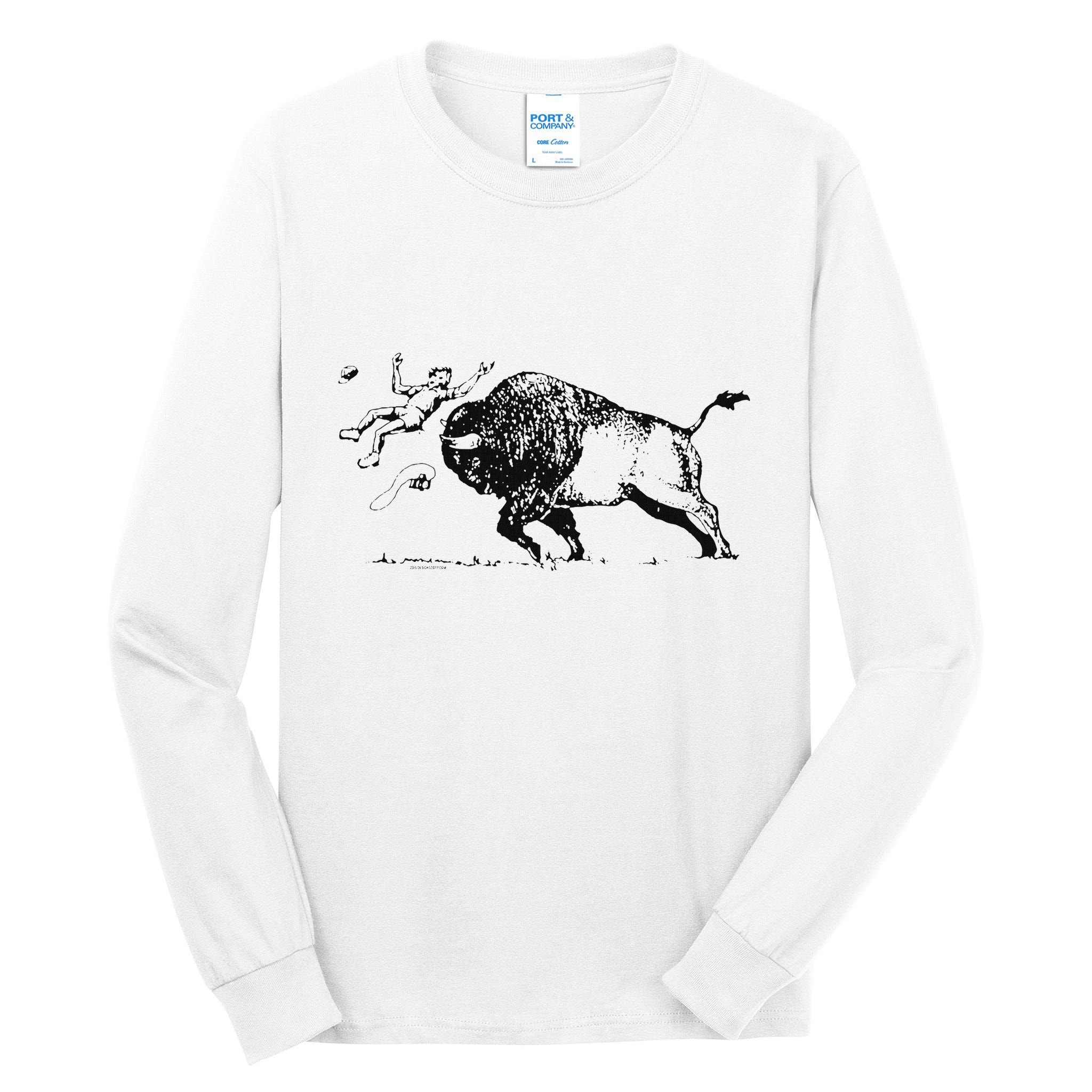Yellowstone Bison Toss Warning Flyer Tall Long Sleeve T-Shirt