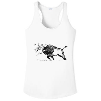 Yellowstone Bison Toss Warning Flyer Ladies PosiCharge Competitor Racerback Tank