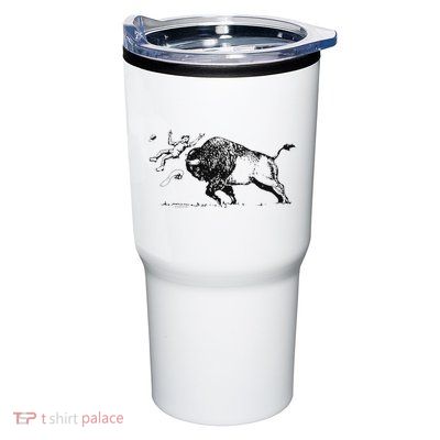 Yellowstone Bison Toss Warning Flyer Tumbler