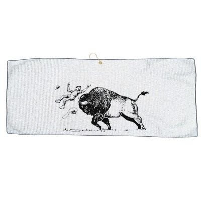 Yellowstone Bison Toss Warning Flyer Large Microfiber Waffle Golf Towel