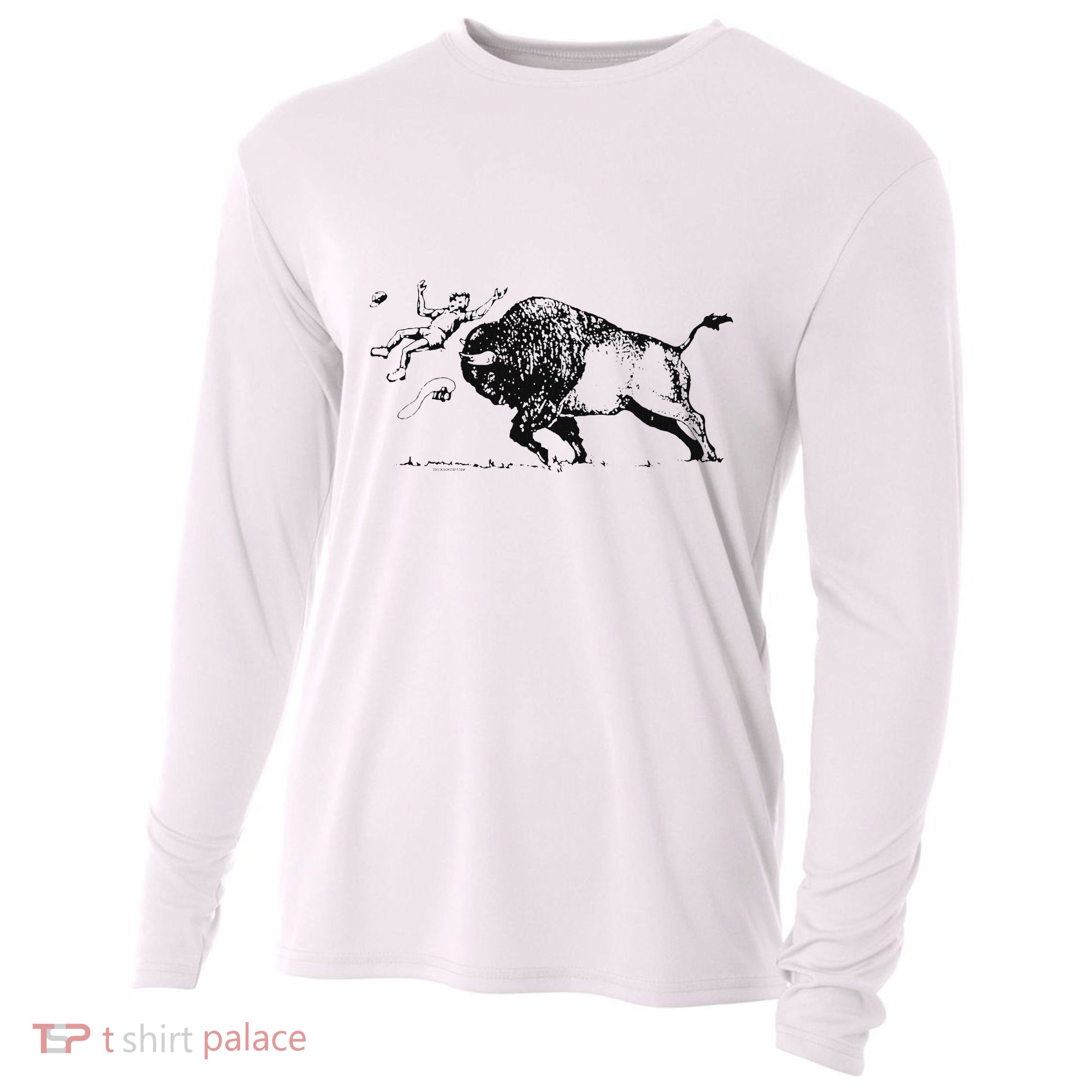 Yellowstone Bison Toss Warning Flyer Cooling Performance Long Sleeve Crew