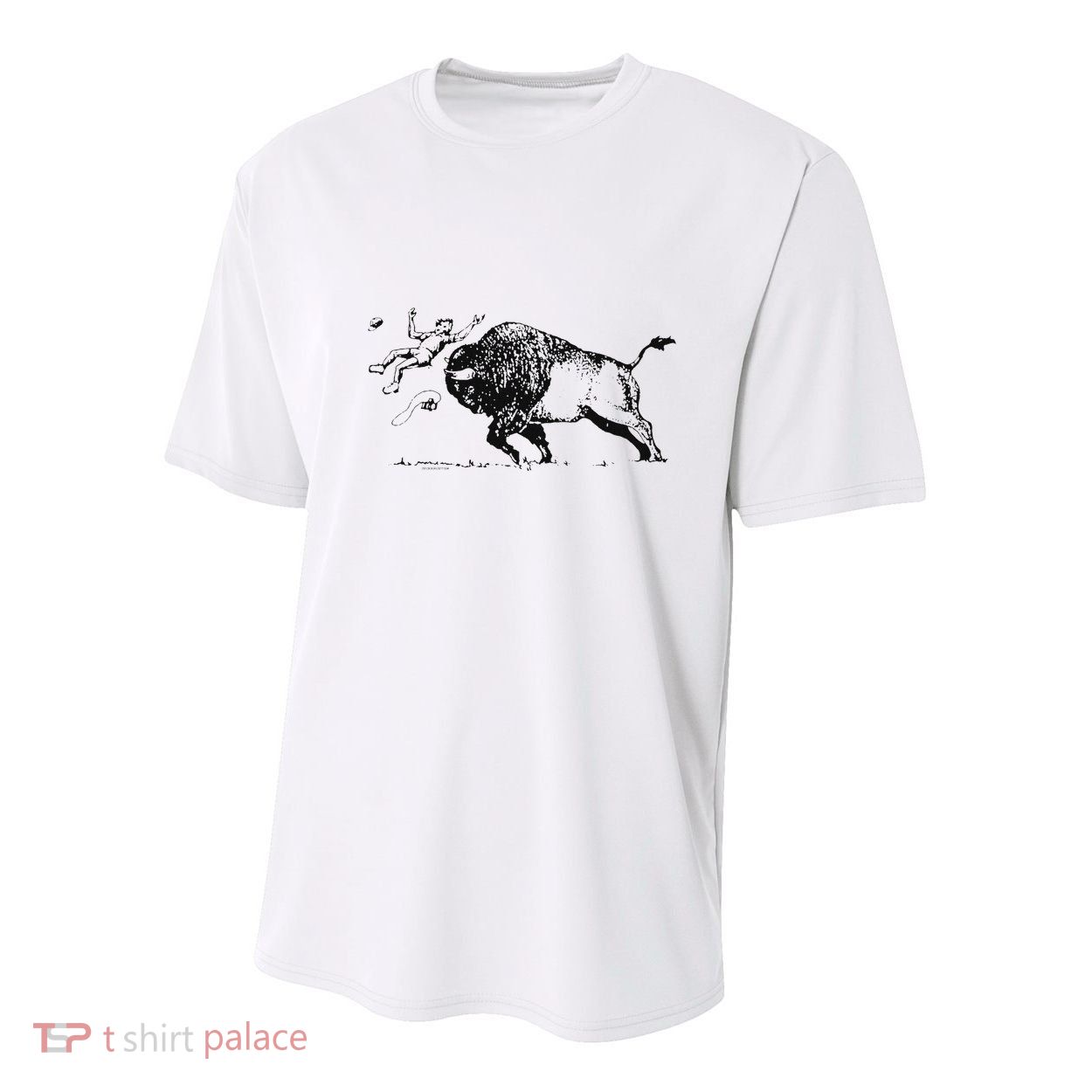 Yellowstone Bison Toss Warning Flyer Youth Performance Sprint T-Shirt