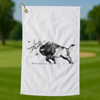 Yellowstone Bison Toss Warning Flyer Golf Towel