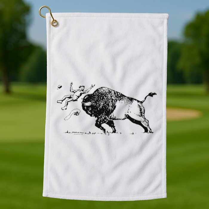 Yellowstone Bison Toss Warning Flyer Golf Towel