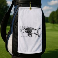 Yellowstone Bison Toss Warning Flyer Golf Towel