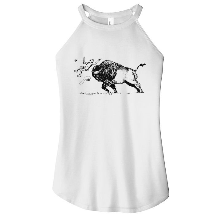 Yellowstone Bison Toss Warning Flyer Women's Perfect Tri Rocker Tank