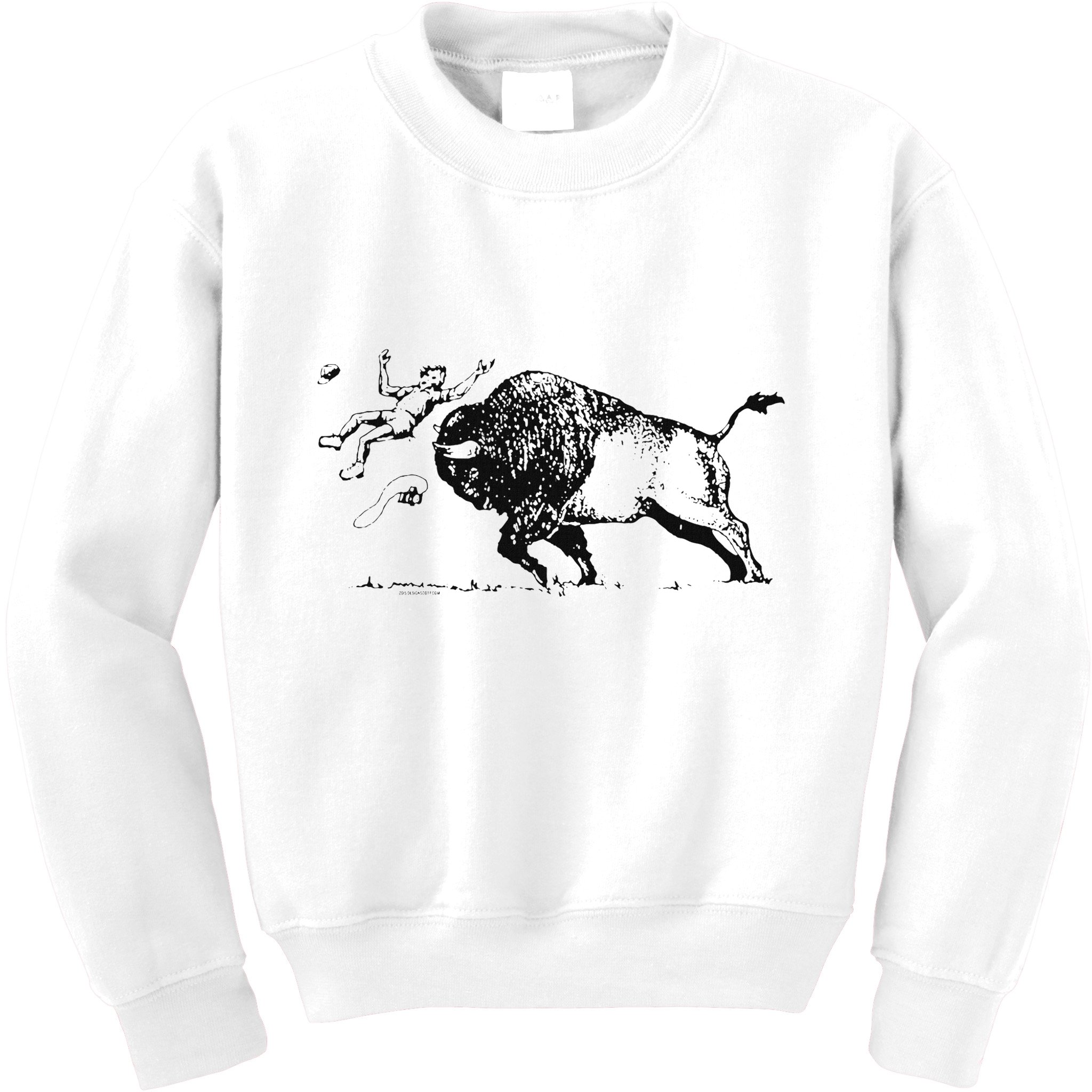 Yellowstone Bison Toss Warning Flyer Kids Sweatshirt