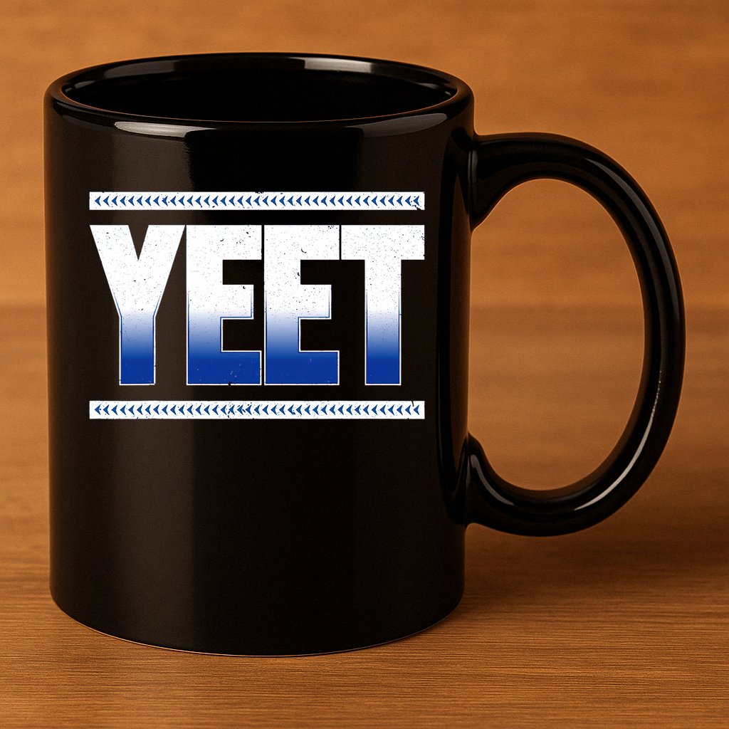 Yeet Blue 11oz C Handle Ceramic Mug