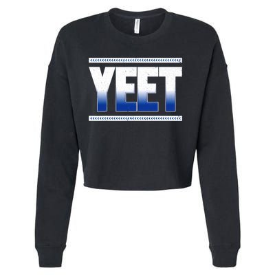 Yeet Blue Cropped Pullover Crew