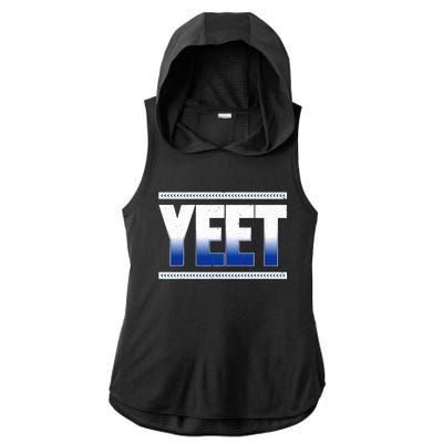 Yeet Blue Ladies PosiCharge Tri-Blend Wicking Draft Hoodie Tank