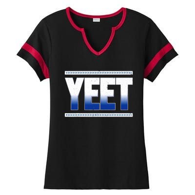 Yeet Blue Ladies Halftime Notch Neck Tee