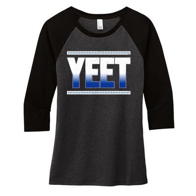 Yeet Blue Women's Tri-Blend 3/4-Sleeve Raglan Shirt