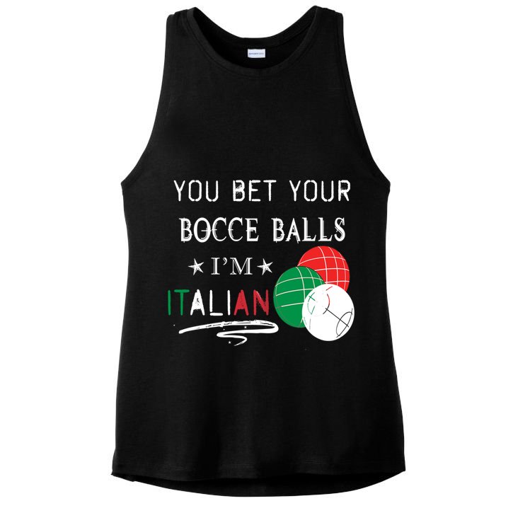 You Bet Your Bocce Balls IM Italian Gift Ladies PosiCharge Tri-Blend Wicking Tank