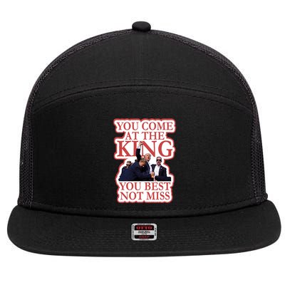 You Come At The King You Best Not Miss Donald Trump 7 Panel Mesh Trucker Snapback Hat