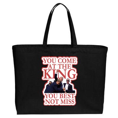 You Come At The King You Best Not Miss Donald Trump Cotton Canvas Jumbo Tote