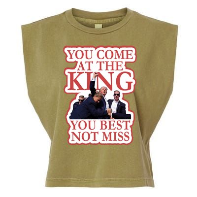 You Come At The King You Best Not Miss Donald Trump Garment-Dyed Women's Muscle Tee