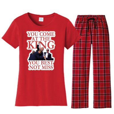 You Come At The King You Best Not Miss Donald Trump Women's Flannel Pajama Set