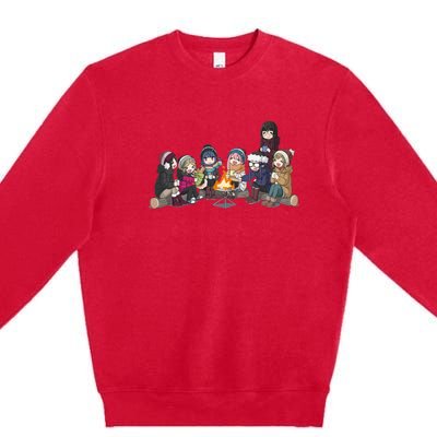 Yuru Camp All Character Gathering Premium Crewneck Sweatshirt