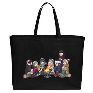 Yuru Camp All Character Gathering Cotton Canvas Jumbo Tote