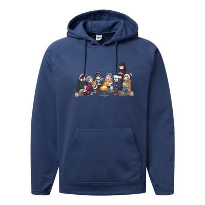 Yuru Camp All Character Gathering Performance Fleece Hoodie