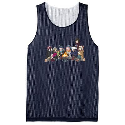 Yuru Camp All Character Gathering Mesh Reversible Basketball Jersey Tank