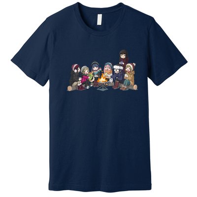 Yuru Camp All Character Gathering Premium T-Shirt