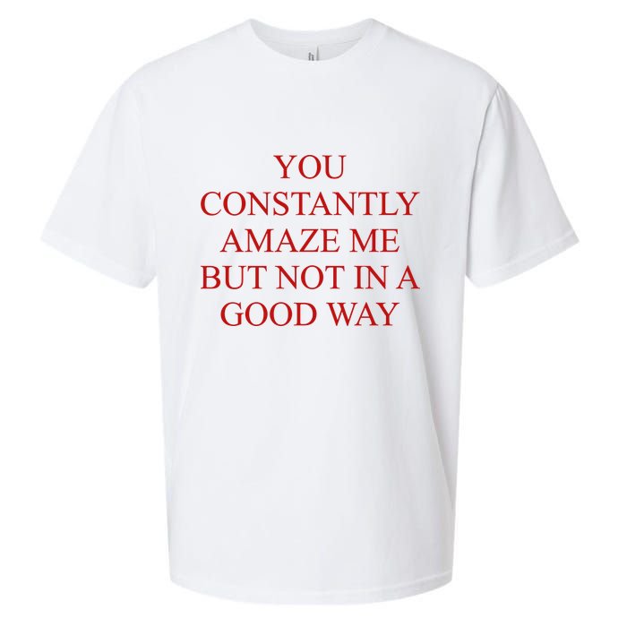 You Constantly Amaze Me But Not In A Good Way Sueded Cloud Jersey T-Shirt