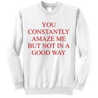 You Constantly Amaze Me But Not In A Good Way Sweatshirt