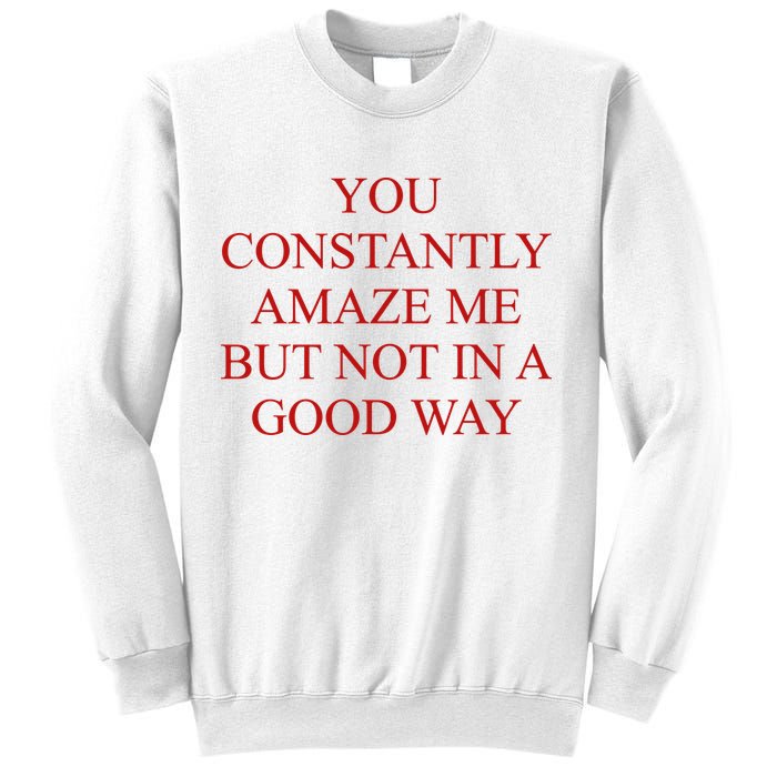 You Constantly Amaze Me But Not In A Good Way Sweatshirt