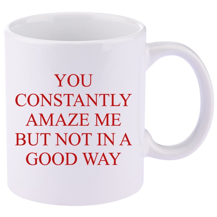 You Constantly Amaze Me But Not In A Good Way 11oz C Handle Ceramic Mug