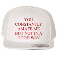 You Constantly Amaze Me But Not In A Good Way Wool Snapback Cap