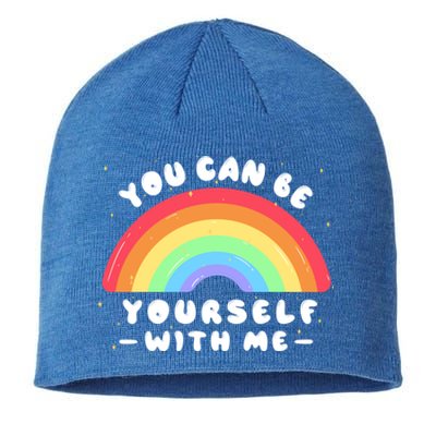 You Can Be Yourself With Me Lgbtq Ally Pride Gift Sustainable Beanie