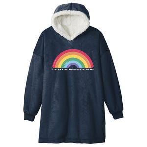 You Can Be Yourself With Me Lgbtq Ally Lesbian Pride Gift Hooded Wearable Blanket