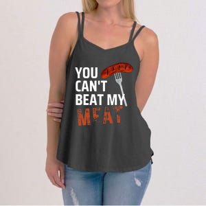 You CanT Beat My Meat Funny Bbq Lover Women's Strappy Tank