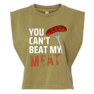 You CanT Beat My Meat Funny Bbq Lover Garment-Dyed Women's Muscle Tee