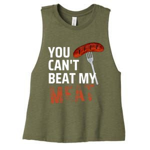 You CanT Beat My Meat Funny Bbq Lover Women's Racerback Cropped Tank