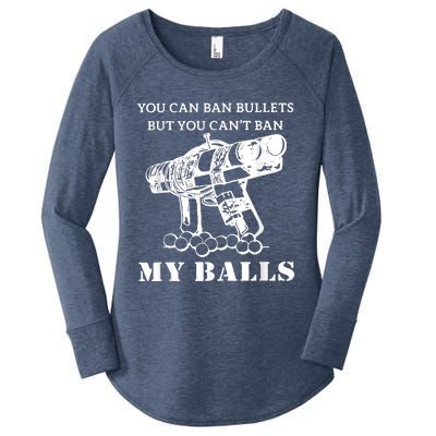 You Can Ban Bullets But You Can't Ban My Balls Quote Women's Perfect Tri Tunic Long Sleeve Shirt