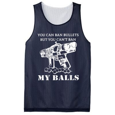 You Can Ban Bullets But You Can't Ban My Balls Quote Mesh Reversible Basketball Jersey Tank